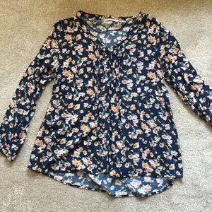 Lauren Conrad Flowy Boho Floral Blouse